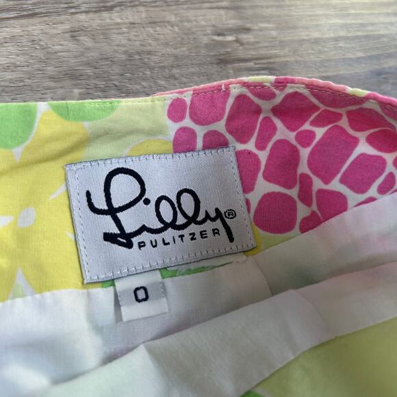Vintage Lilly Pulitzer Pineapple Print Skirt Green Pink Size 0 - Picture 5 of 5